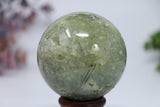 68mm Prehnite with Green Epidote Sphere DF501