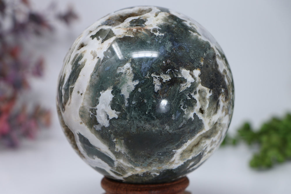 92mm Moss Agate Sphere DD3367