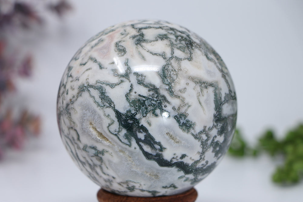82mm Moss Agate Sphere DD3370