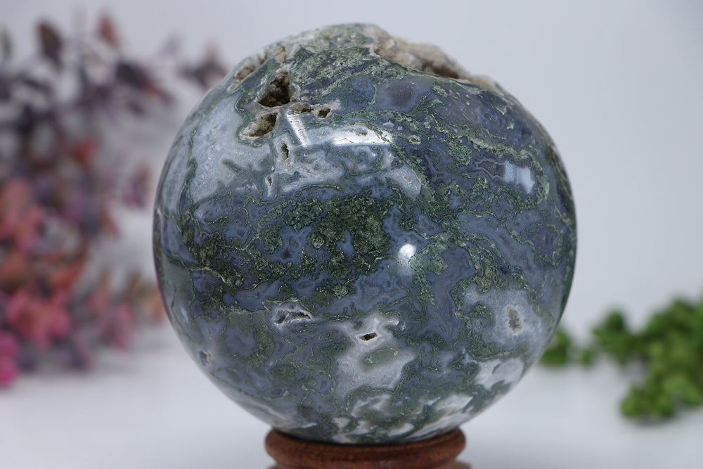 95mm Moss Agate Sphere DD3298