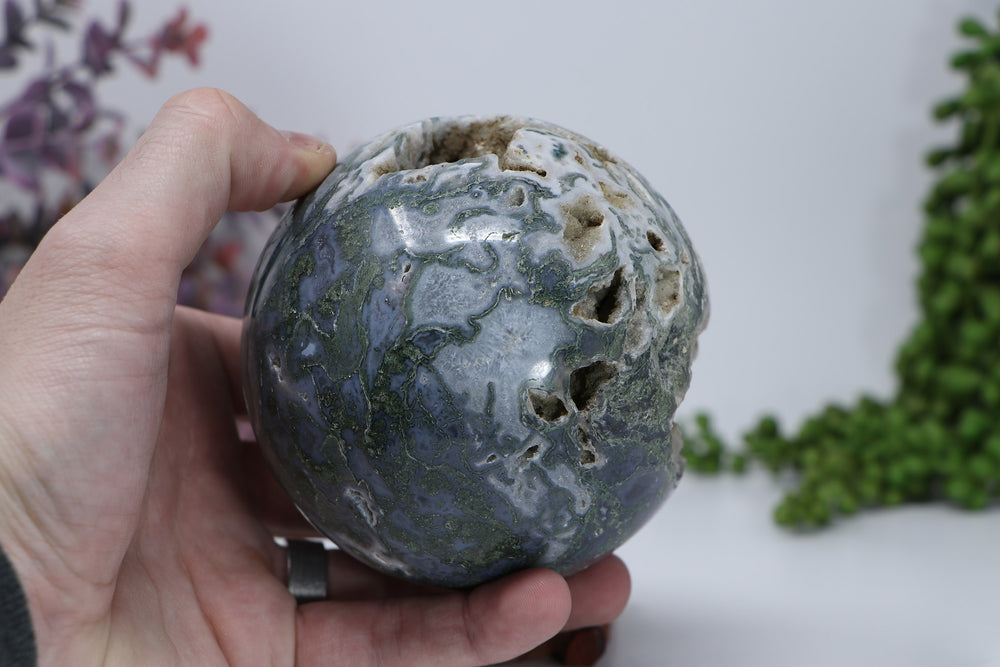 95mm Moss Agate Sphere DD3298