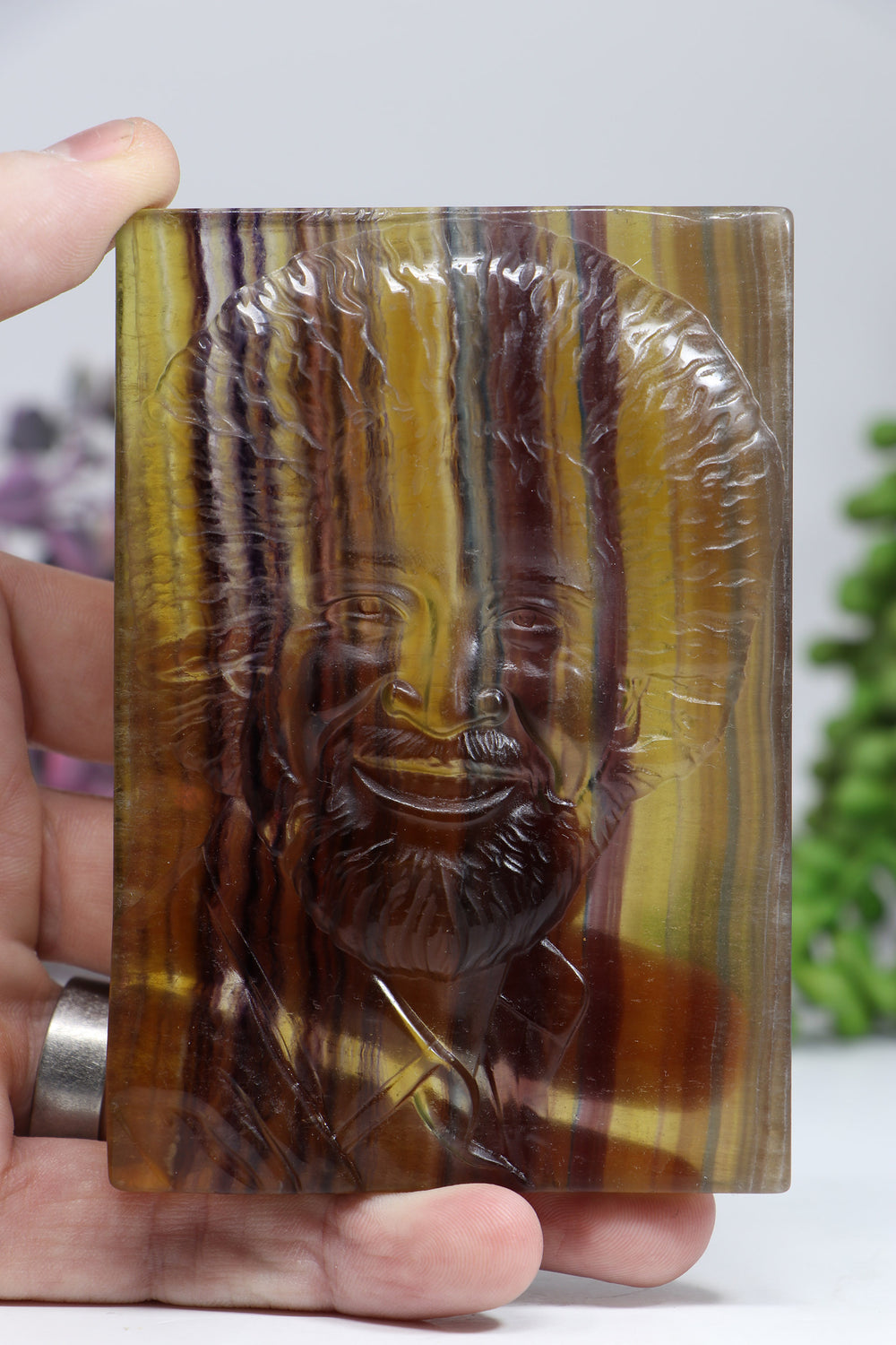 Bob Ross Fluorite Carving