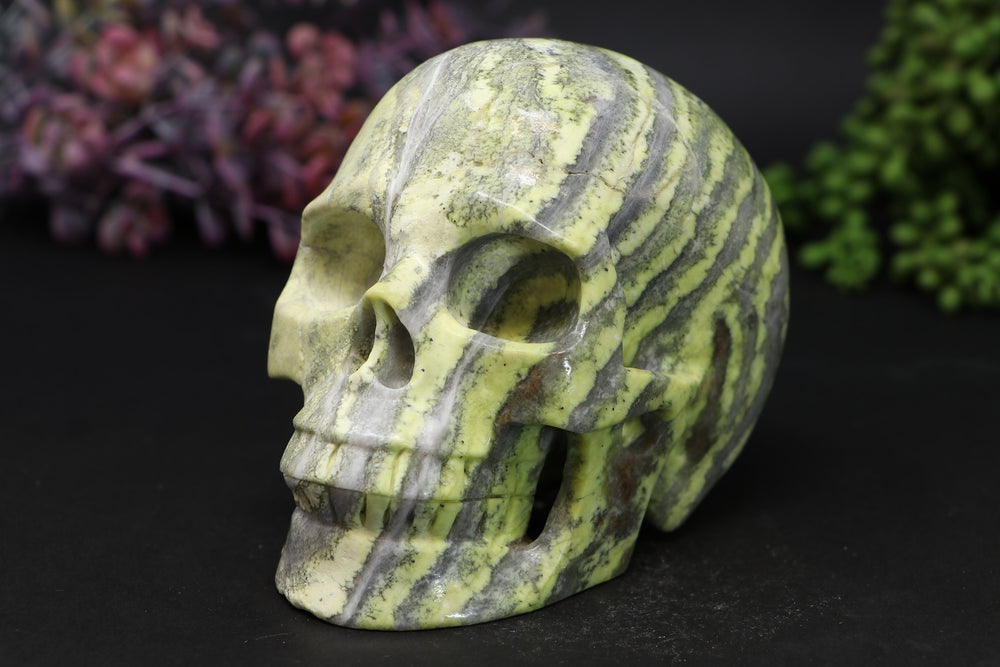 5" Serpentine Skull Carving TU307