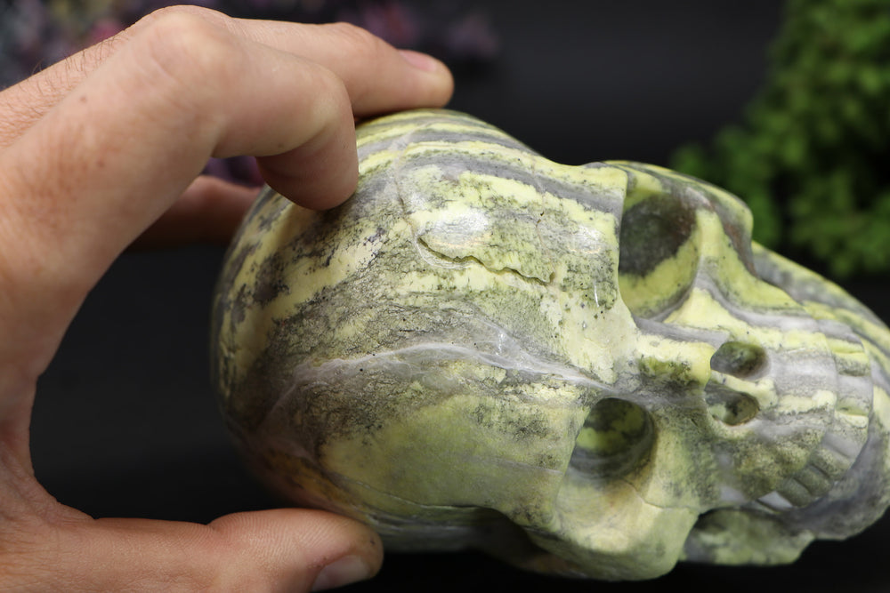 5" Serpentine Skull Carving TU307