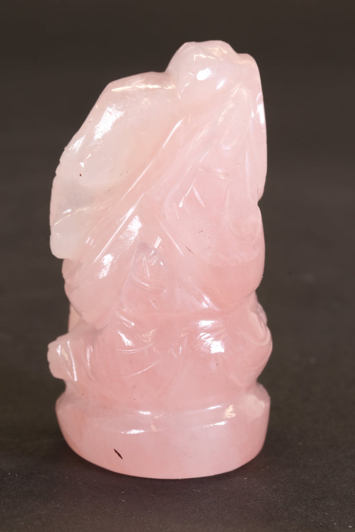2.25" Rose Quartz Ganesha Statue TC2252