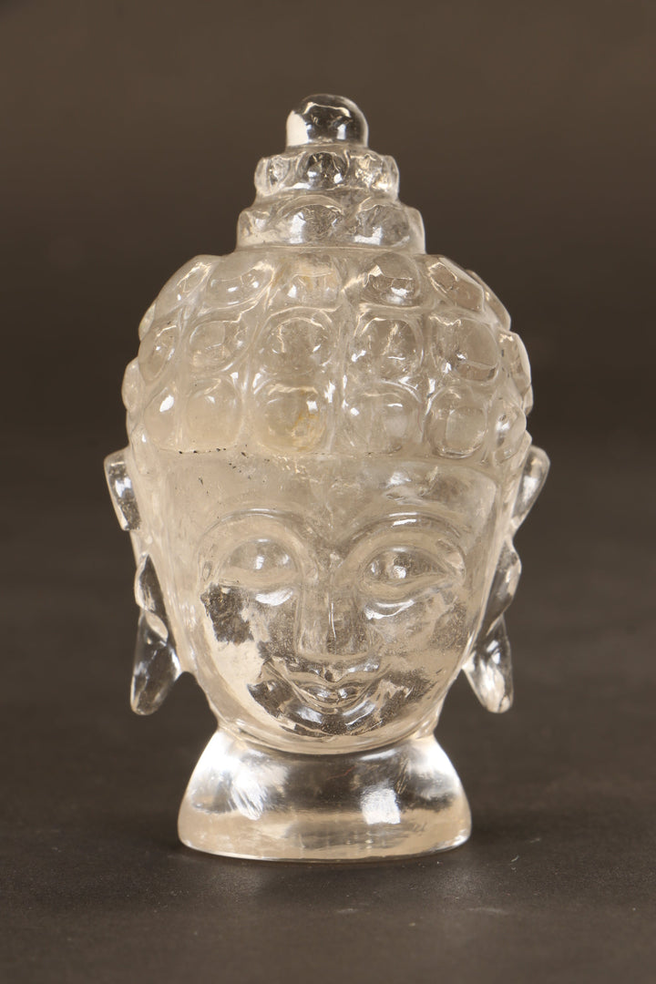 Clear Quartz Buddha Head Carving TD1284