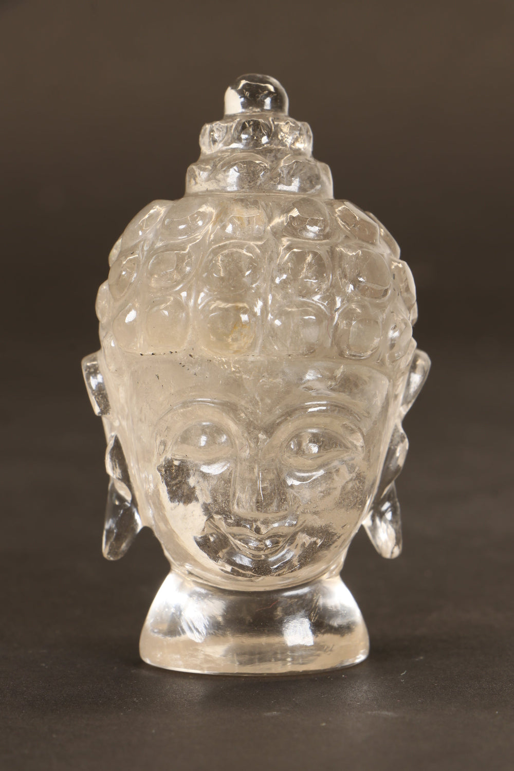Clear Quartz Buddha Head Carving TD1284