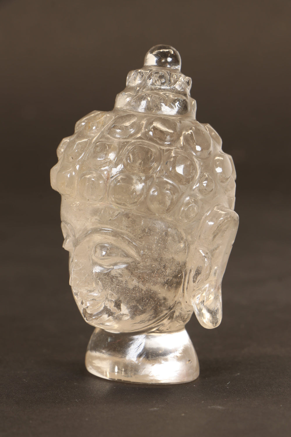 Clear Quartz Buddha Head Carving TD1284