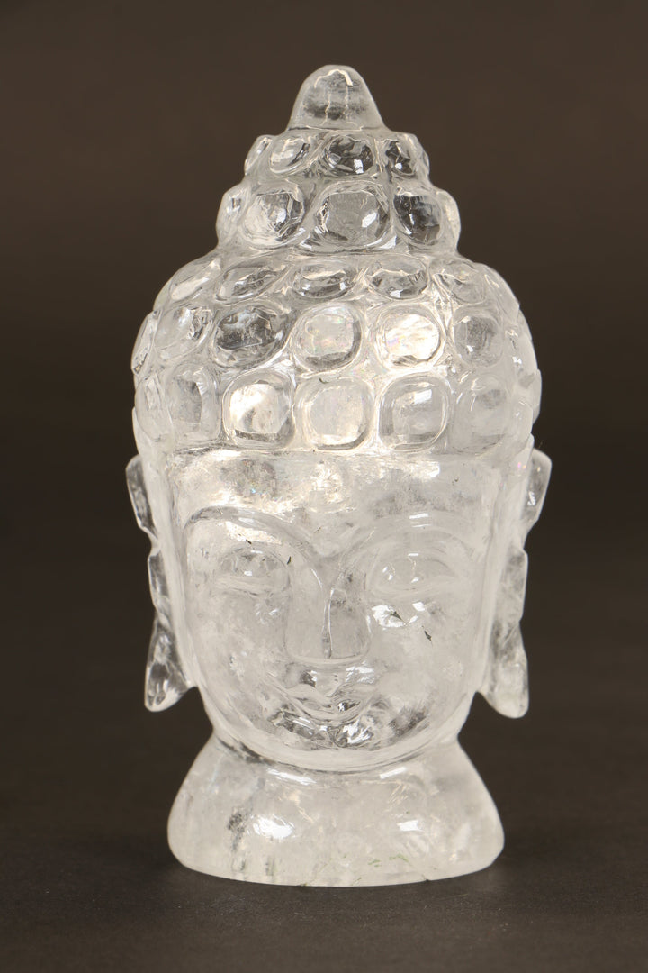 Clear Quartz Buddha Head Carving TD1285
