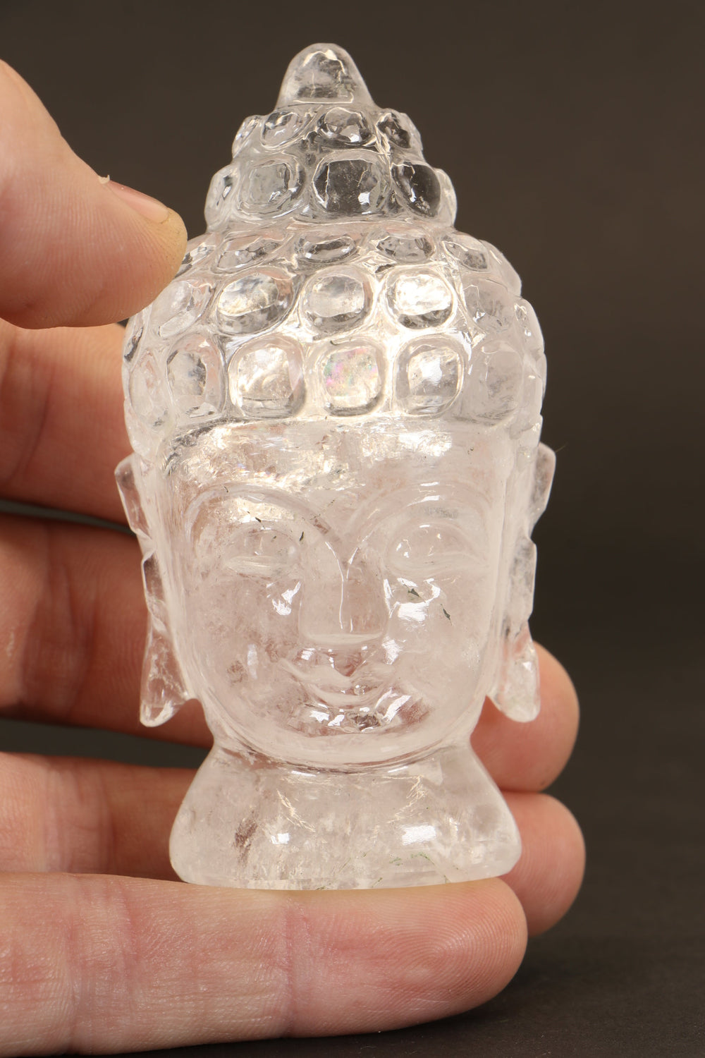 Clear Quartz Buddha Head Carving TD1285