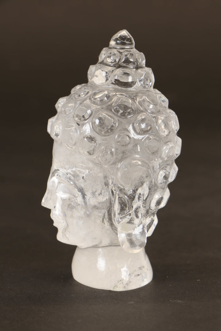 Clear Quartz Buddha Head Carving TD1286