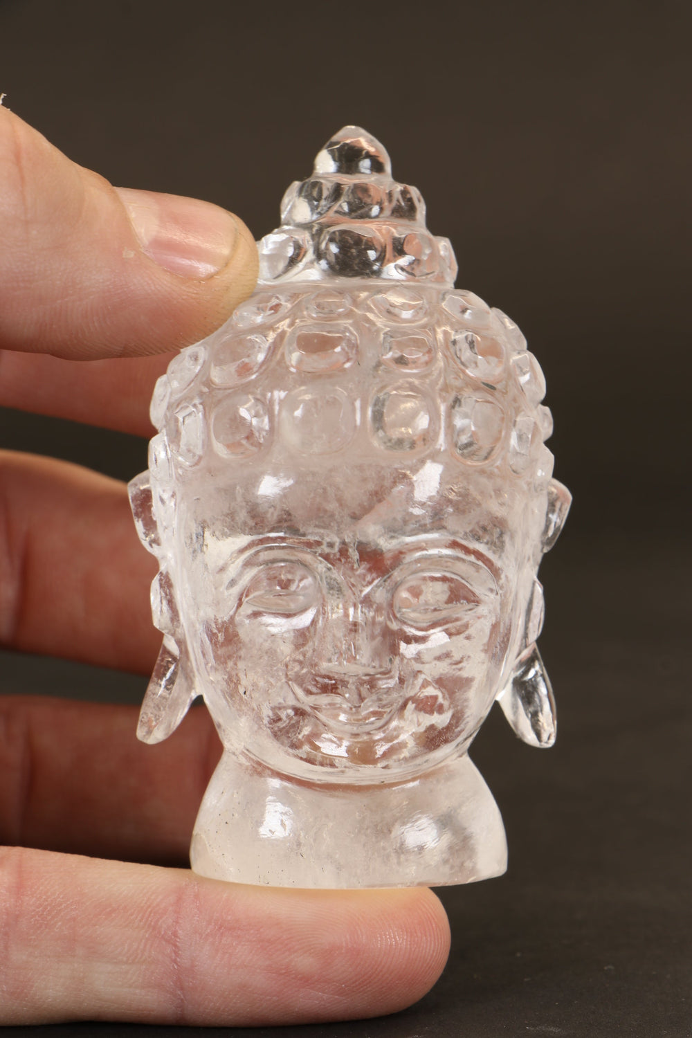 Clear Quartz Buddha Head Carving TD1286