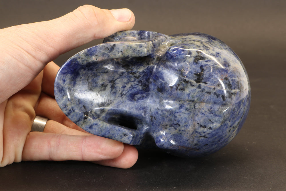 Sodalite Skull with Malachite Third Eye TD1378