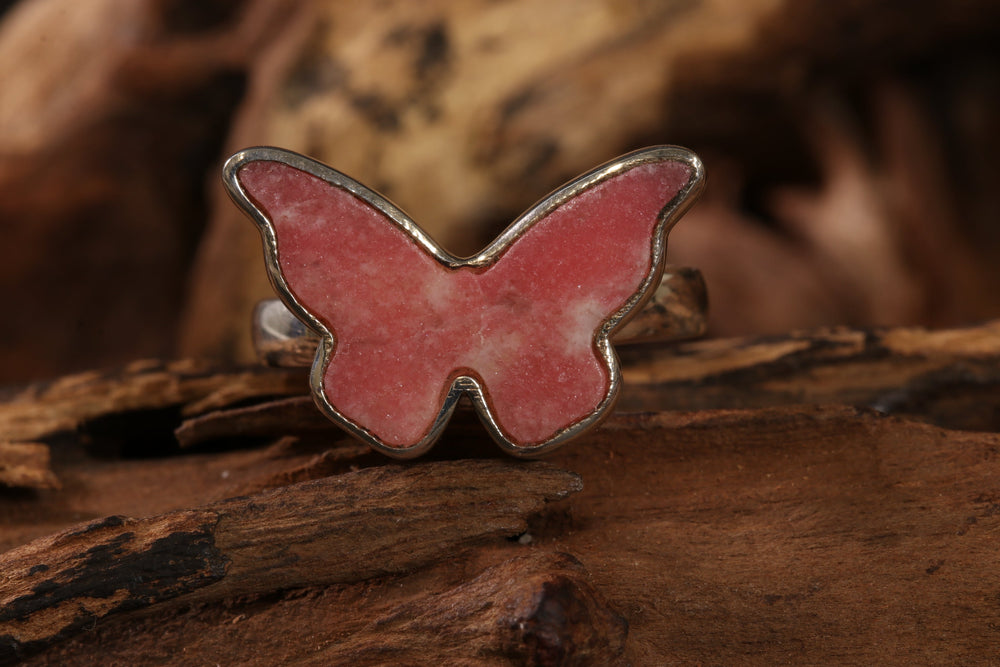 Thulite Butterfly Ring Size 8 TD1424