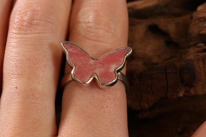 Thulite Butterfly Ring Size 8 TD1424