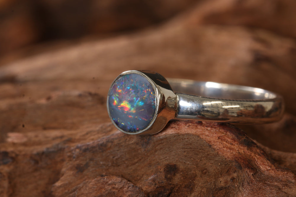 Australian Opal Doublet Ring Size 8 TD1452