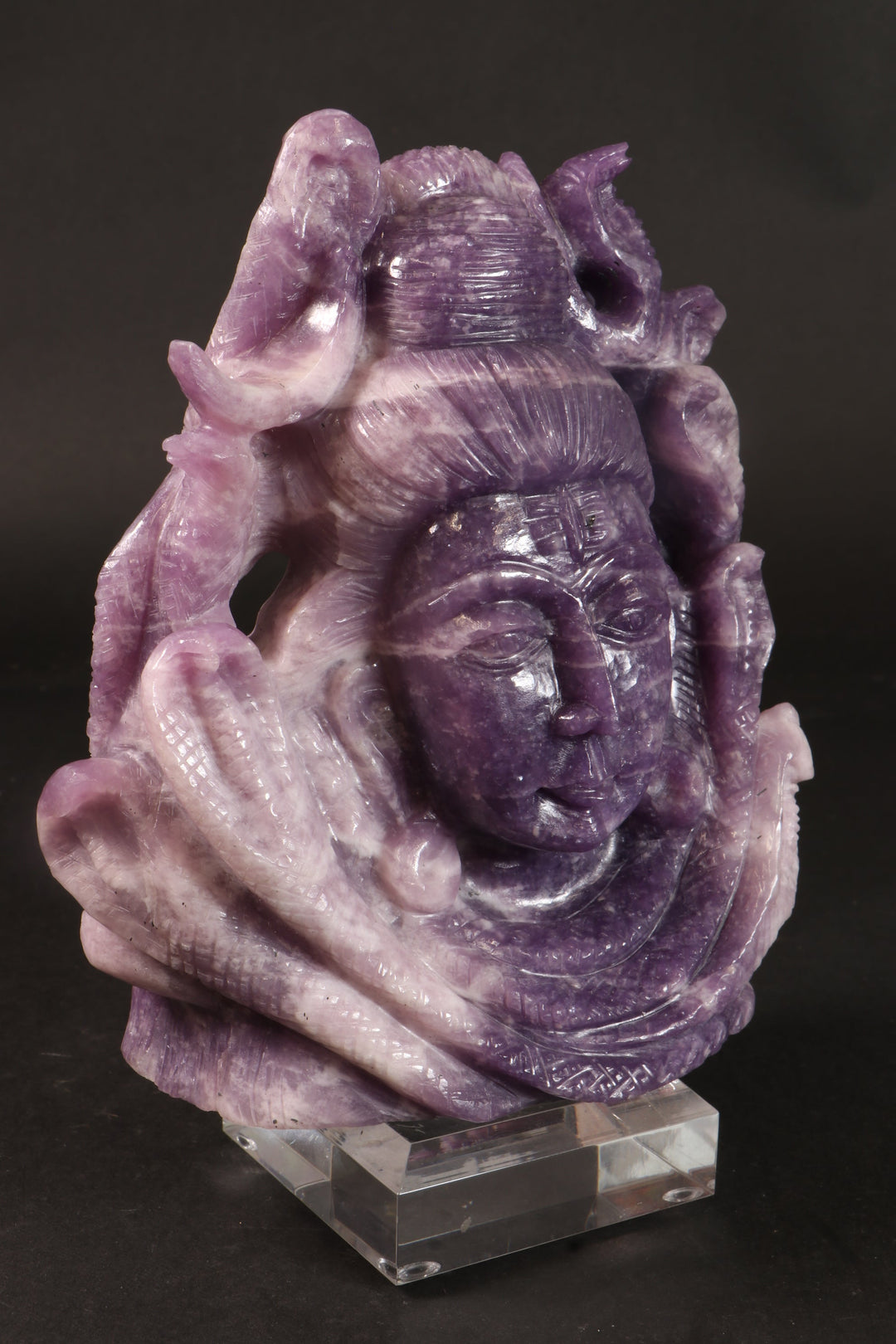 Lepidolite Shiva Carving TD1640