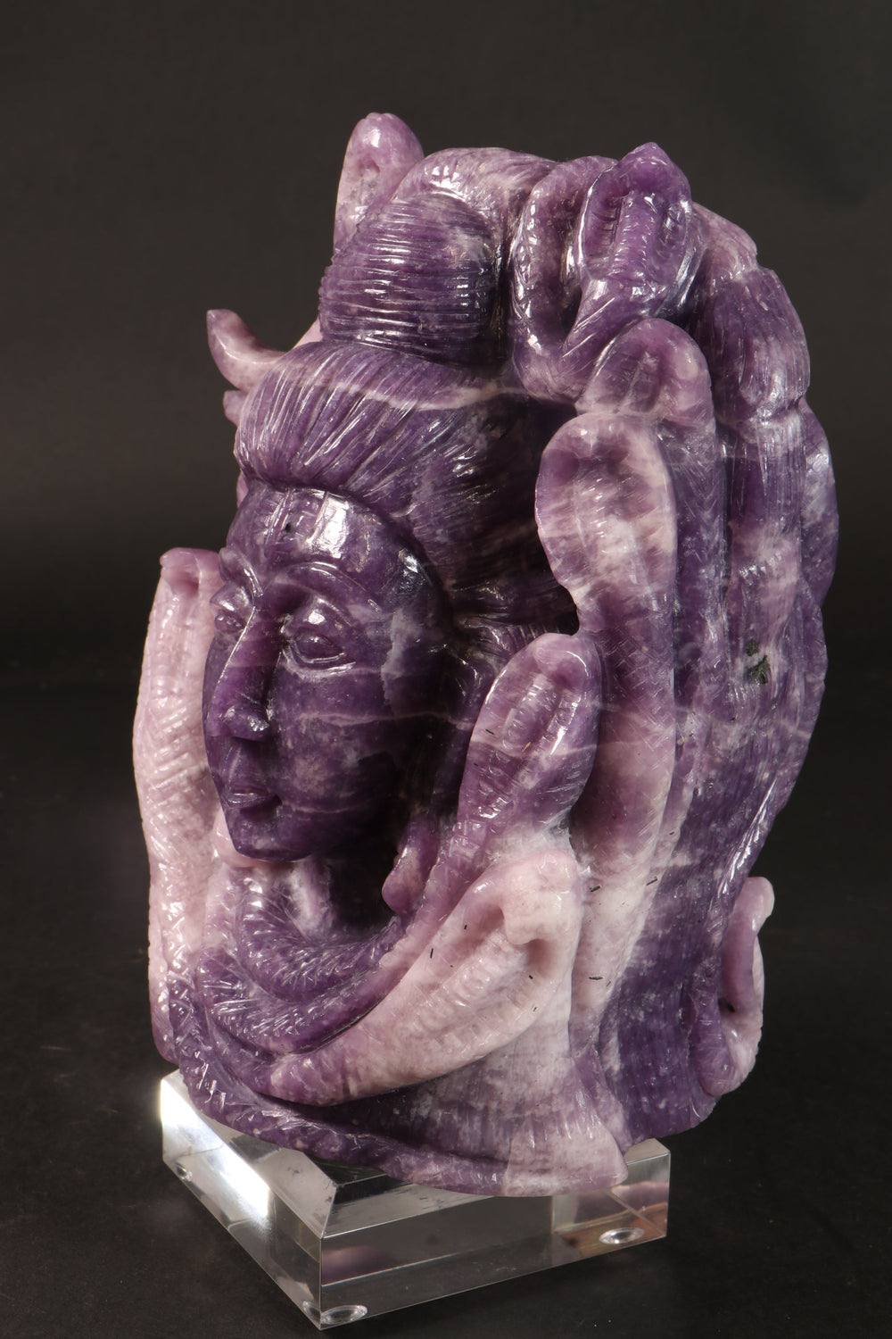 Lepidolite Shiva Carving TD1640