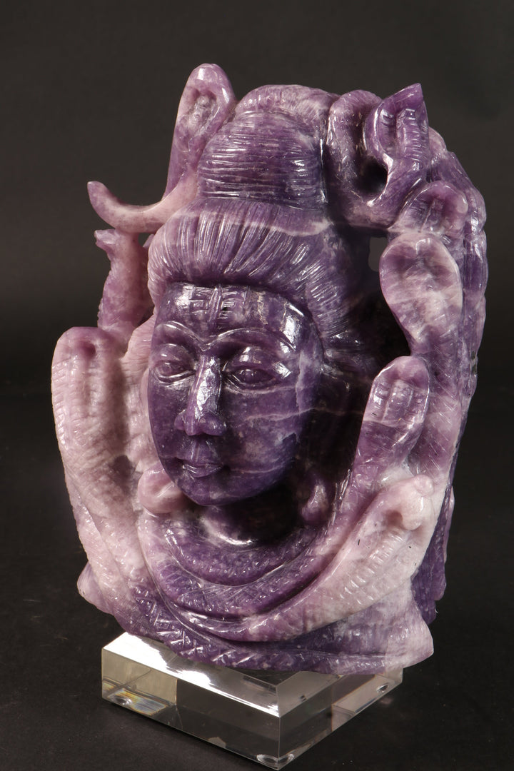 Lepidolite Shiva Carving TD1640