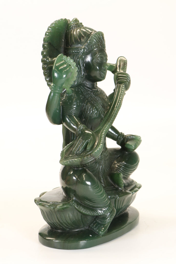 Colombian Jade Saraswati Carving TD1643