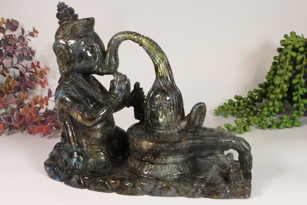 Labradorite Ganesha Carving TD1672