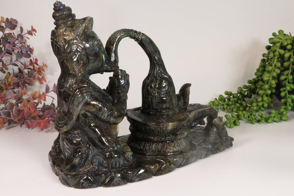 Labradorite Ganesha Carving TD1672