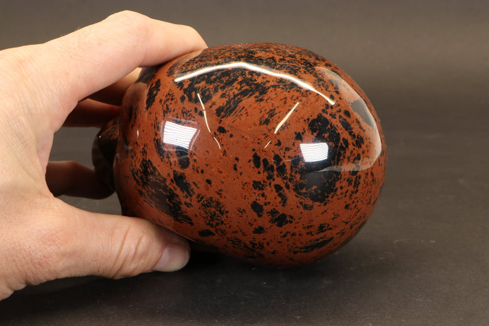 Mahogany Obsidian Skull Carving TD1902