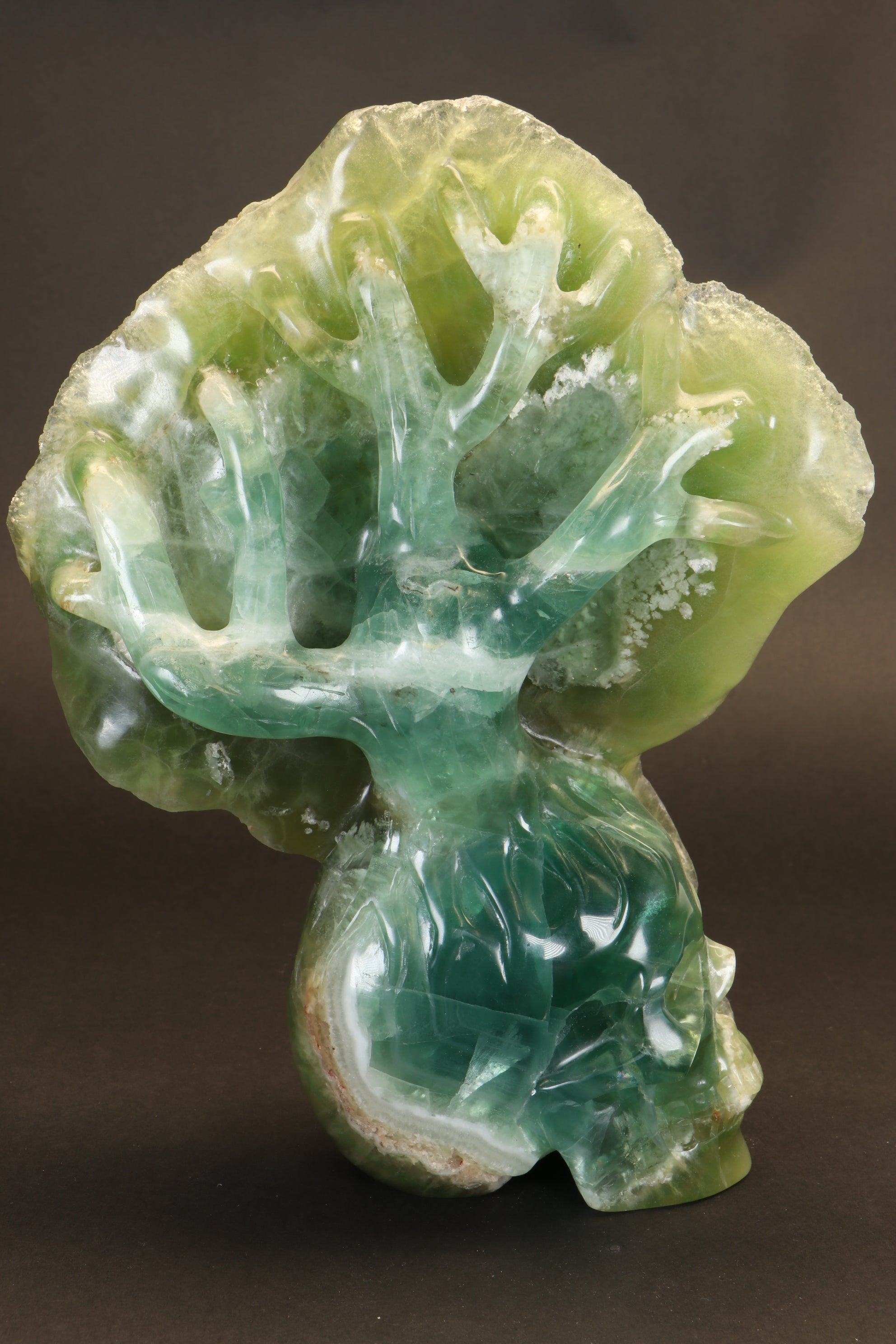 Green Fluorite top Skull