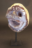 Smiling Agate Skull on Stand TD2440