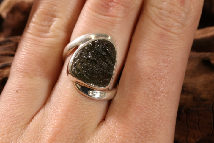 Moldavite Ring Size 6.5 TD250