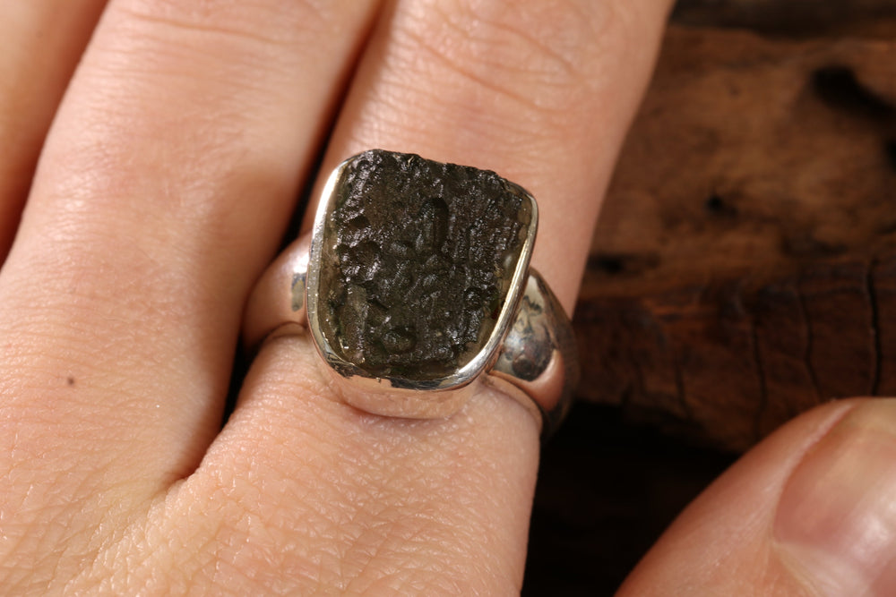 Moldavite Ring Size 9 TD255