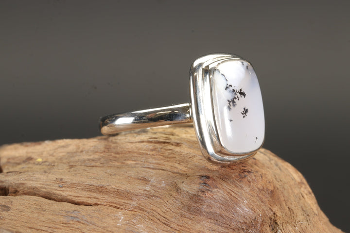 Dendritic Opal Ring Size 8