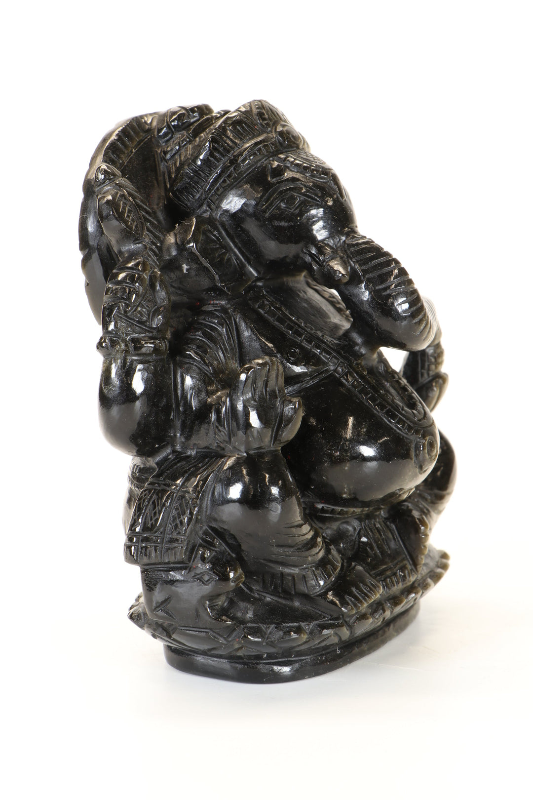 Gold Sheen Obsidian Ganesha Carving TD3452