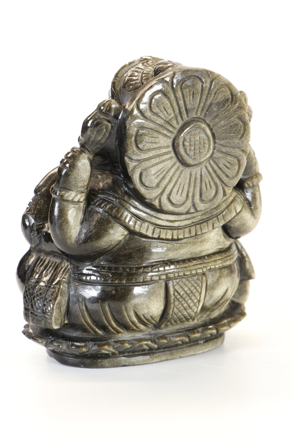 Gold Sheen Obsidian Ganesha Carving TD3452
