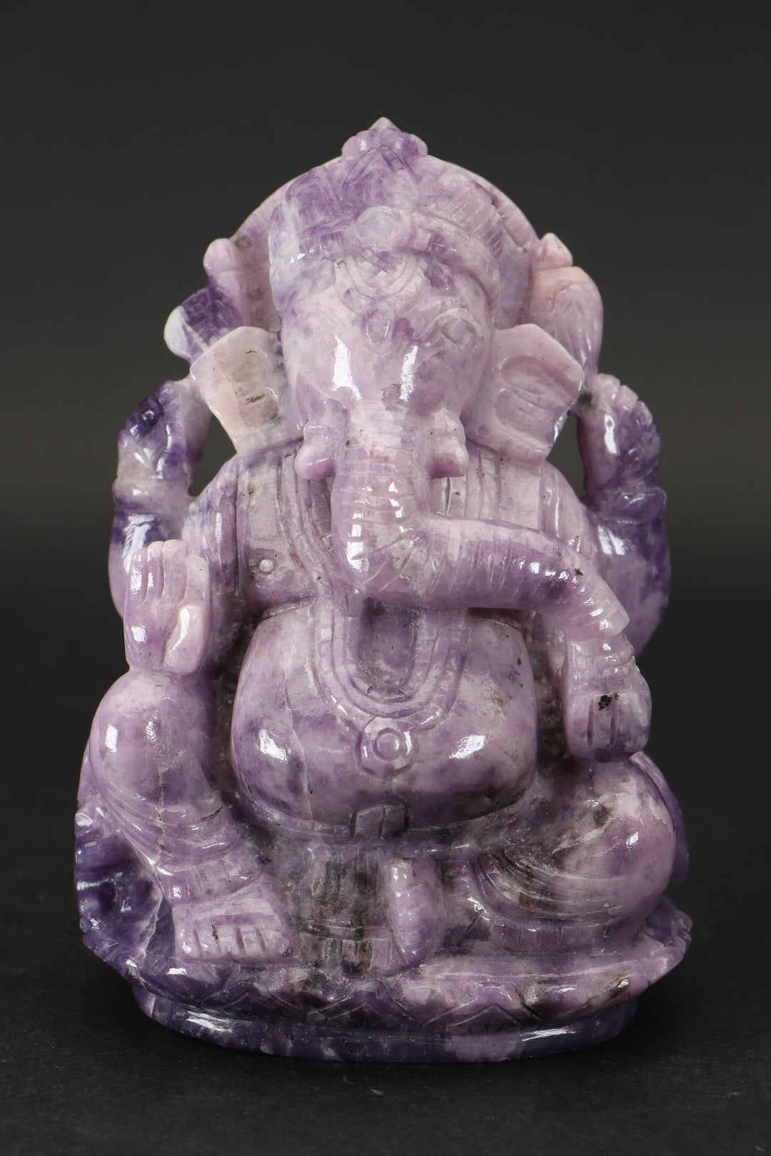 Lepidolite Ganesha Carving TD3455
