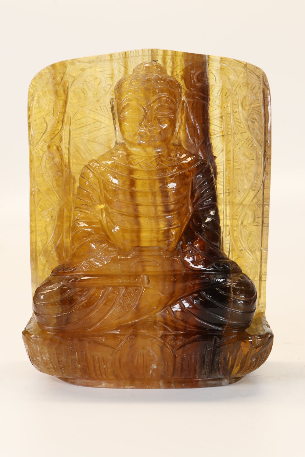 Yellow Fluorite Buddha Carving TD3484