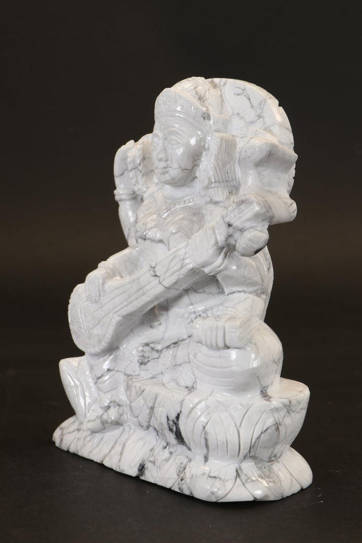Howlite Saraswati Carving TD3486