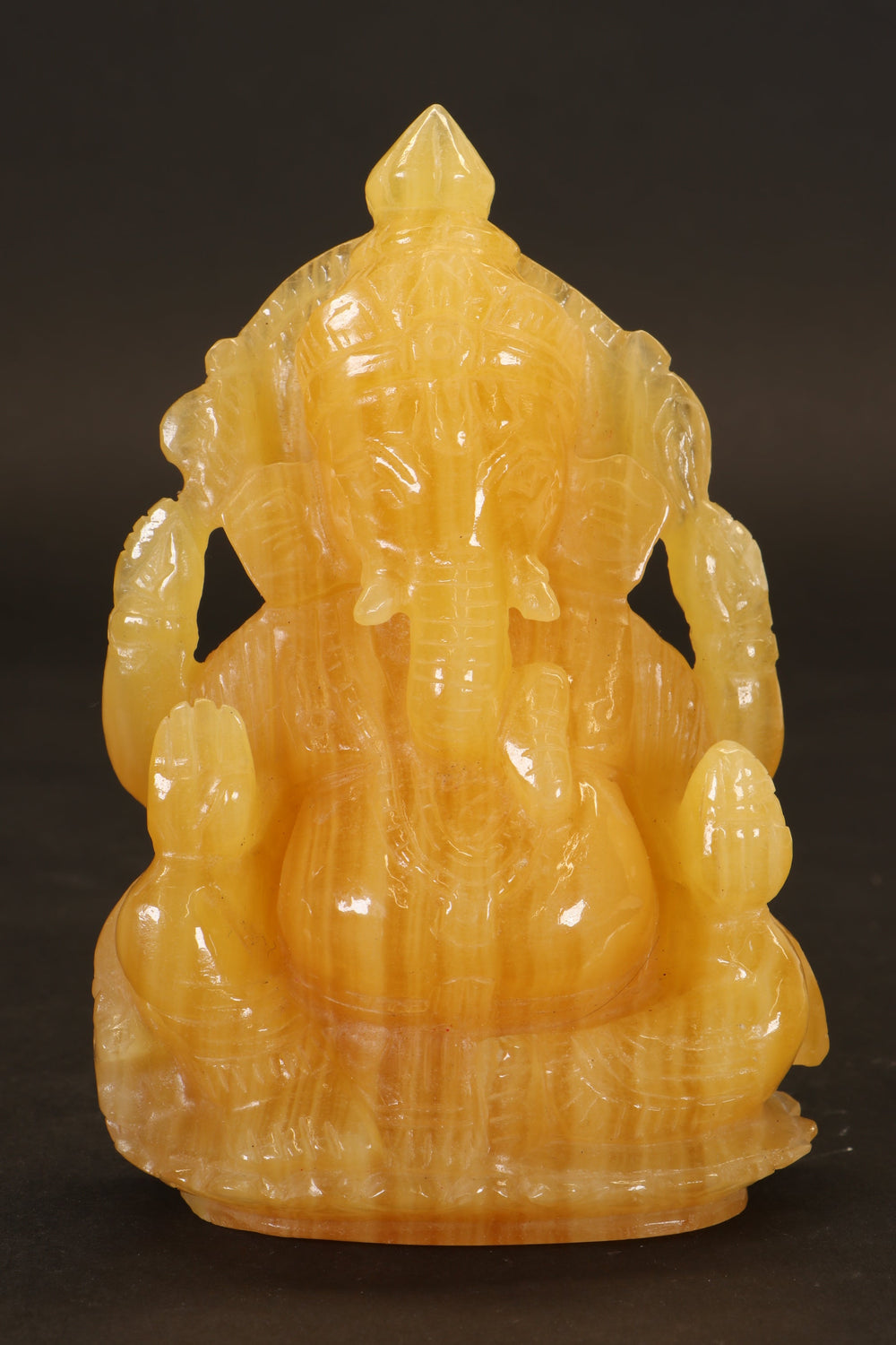 Orange Calcite Ganesha Carving TD3649