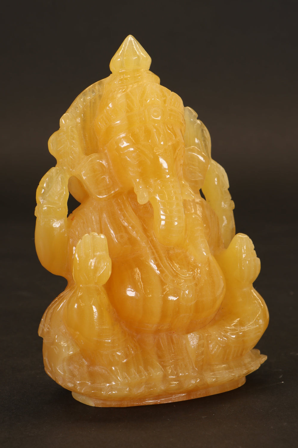 Orange Calcite Ganesha Carving TD3649
