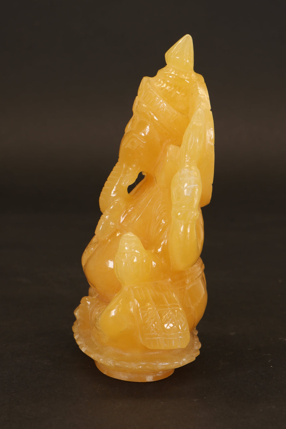 Orange Calcite Ganesha Carving TD3649