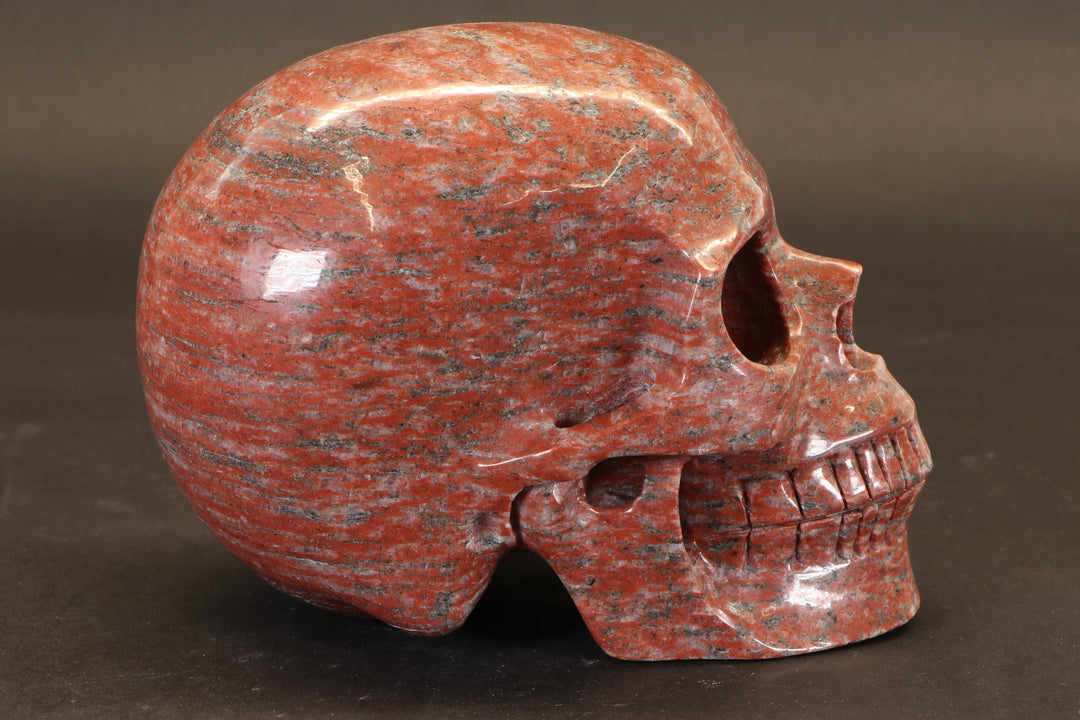 Red Jasper Skull Carving TD3987