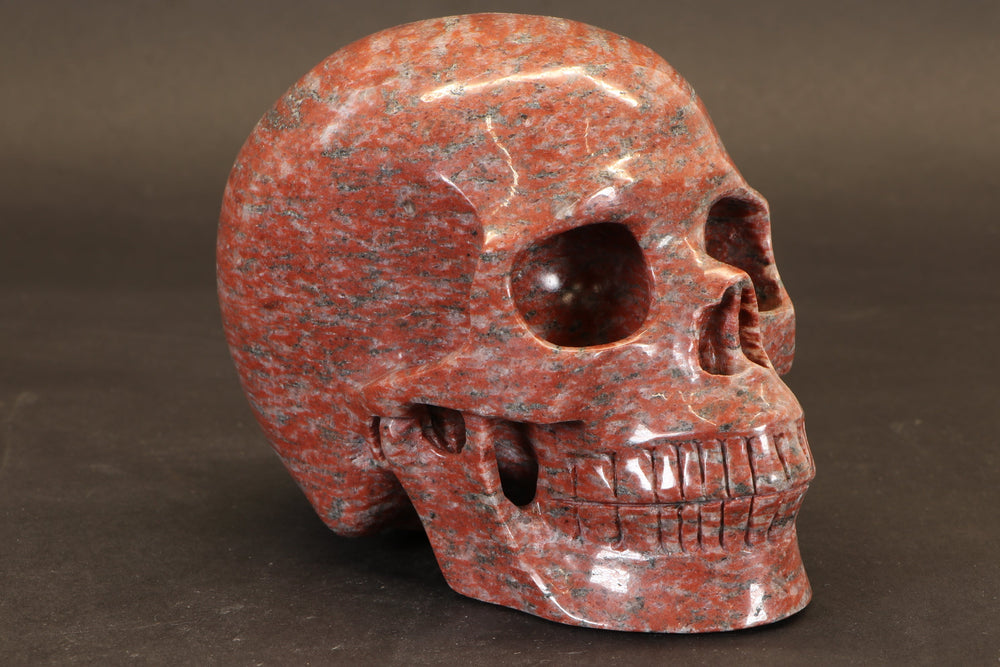 Red Jasper Skull Carving TD3987