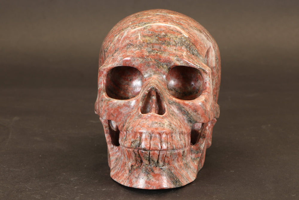 Red Jasper Skull Carving TD3988
