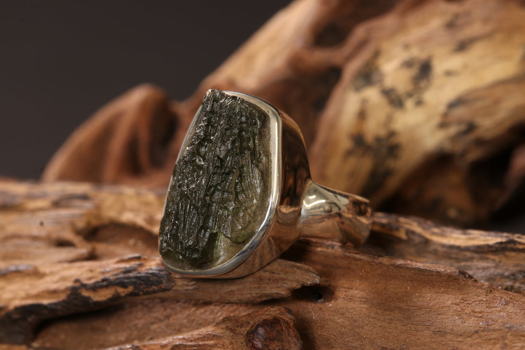 Moldavite Ring Size 5 TD740