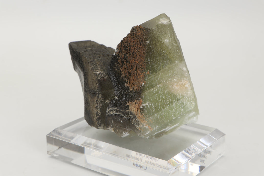 Green Calcite Specimen on Acrylic Base TF1412