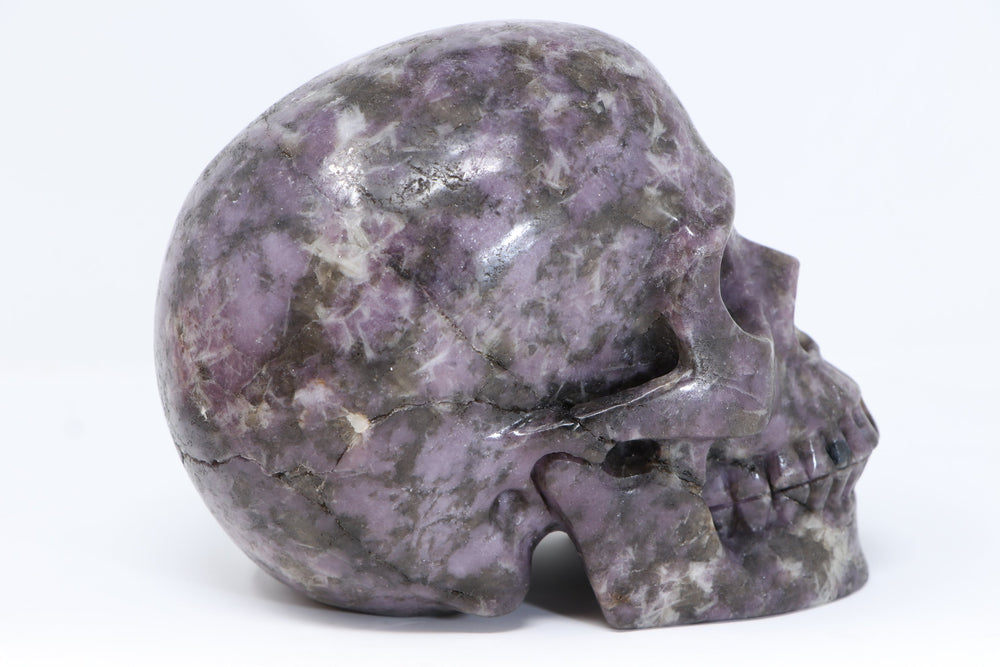 Life Size Lepidolite Skull Carving TU1847