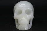 Banded White Onyx Skull Carving TU1860