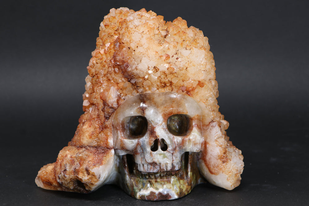 Quartz Cluster Skull Carving TU2213