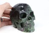 Ruby Zoisite Skull Carving TU2365