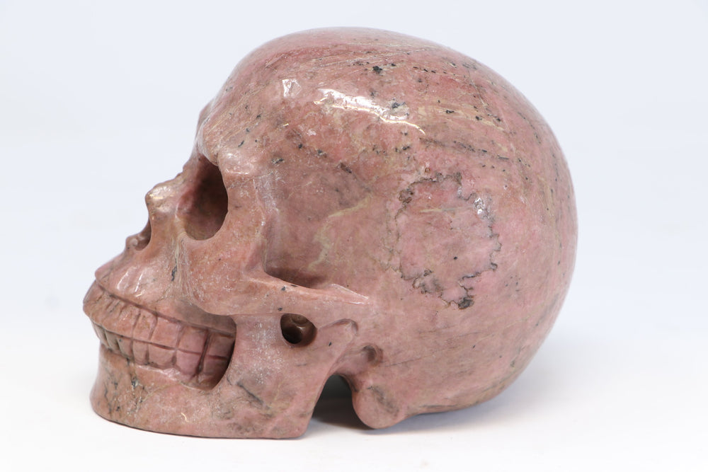 5" Pink Rhodonite Crystal Skull TU2833